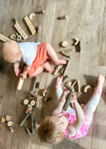 Adventure Gym has little explorers of all ages! These tiny explorers are checking out the building materials!